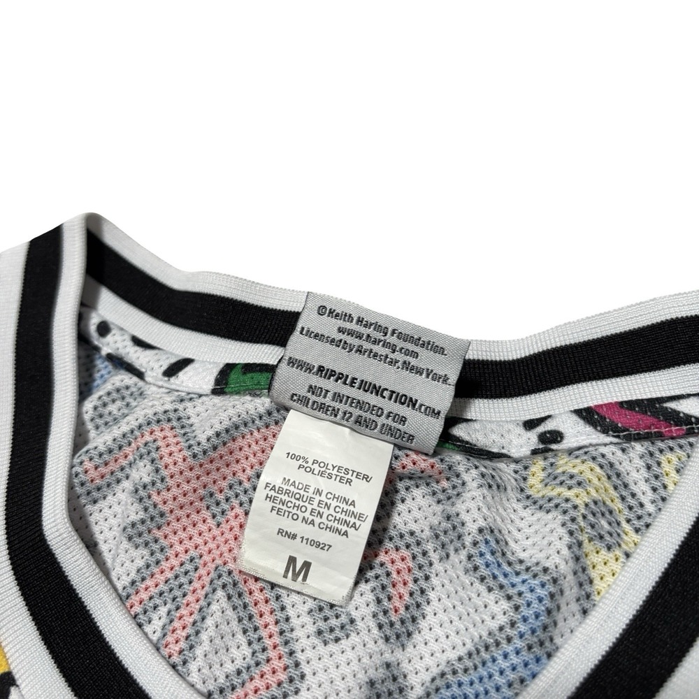 Keith Haring Graphic Basketball Jersey All Over Print Mesh Tank Top Size M 20x28 - Picture 5 of 5